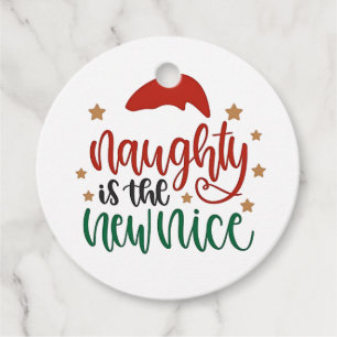 Naughty is The New Nice Funny Christmas Santa Favour Tags