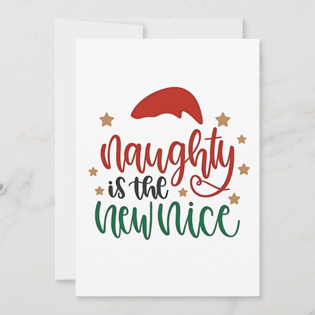 Naughty is The New Nice Funny Christmas Santa Invitation (Front)