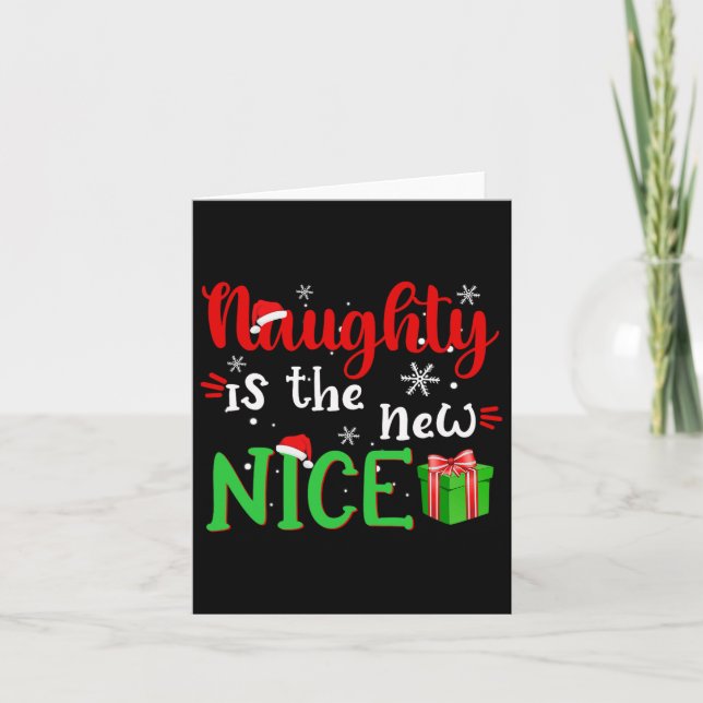 Naughty Is The New Nice Funny Santa Joke Christmas Card (Front)