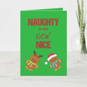 Naughty is the New Nice with Gingerbread Boys Holiday Card