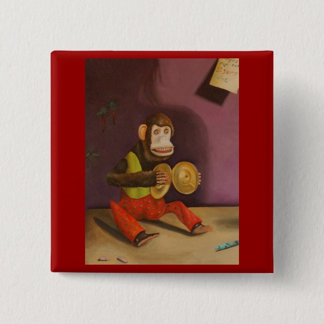 naughty kid detail(Monkey) 15 Cm Square Badge (Front)