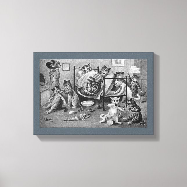 Naughty Kittens, Louis Wain Canvas Print (Front)