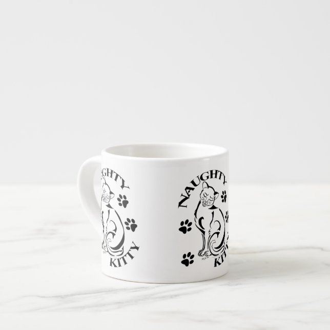 Naughty Kitty Espresso Mug (Front Left)