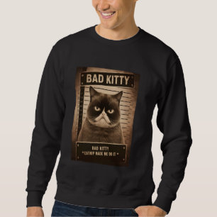 Naughty Kitty Jail Photo Catnip Made Me Do It Cat Sweatshirt
