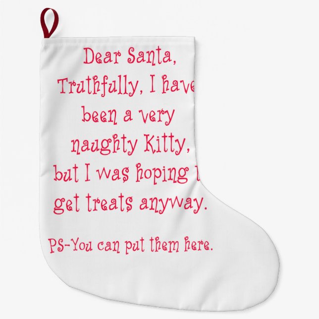 Naughty Kitty Large Christmas Stocking (Front)