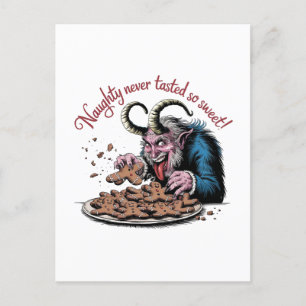 Naughty Krampus Christmas Design Postcard