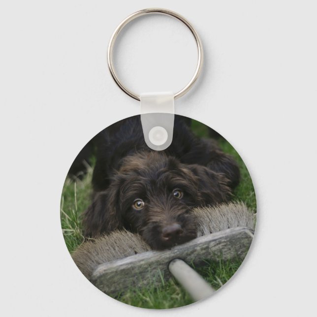 Naughty Labradoodle Key Ring (Front)