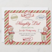Naughty List Certificate from Santa Claus