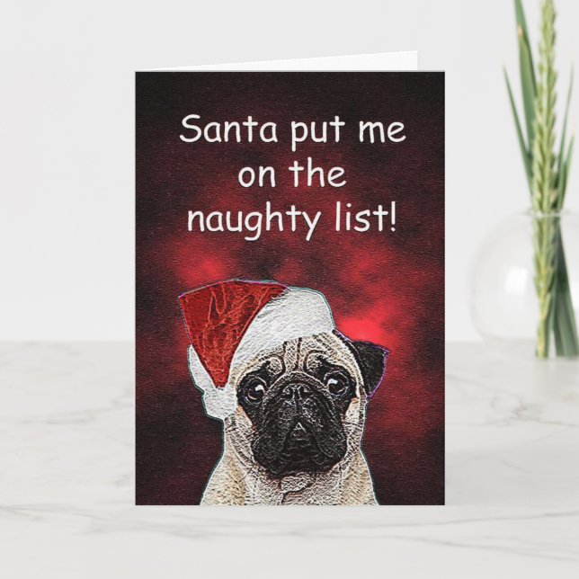 Naughty List Christmas Greeting Card (Front)