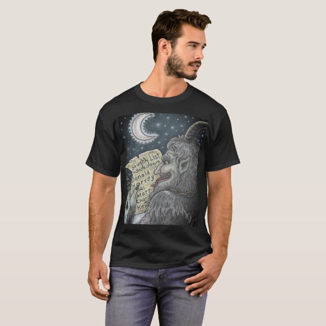 Naughty List CHRISTMAS KRAMPUS T-SHIRT Customise (Front Full)