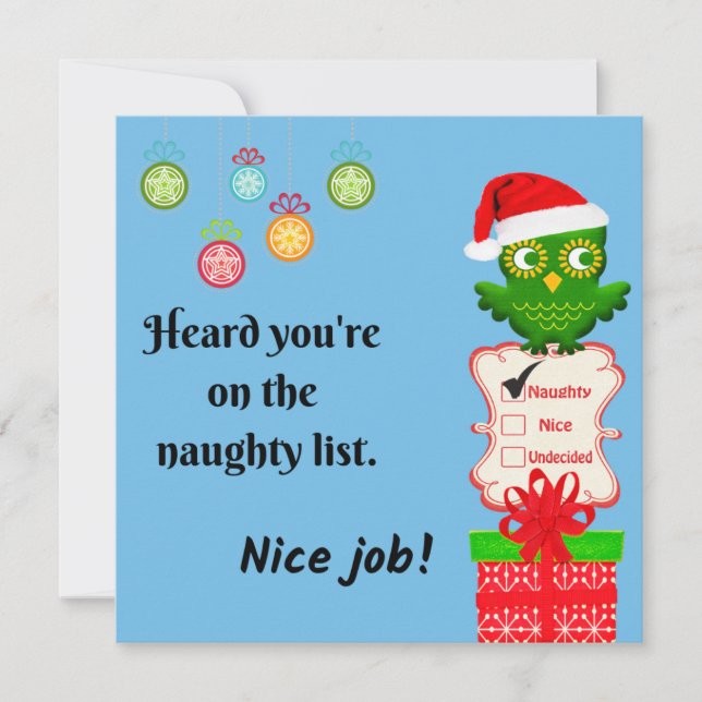 Naughty List Holiday Card (Front)