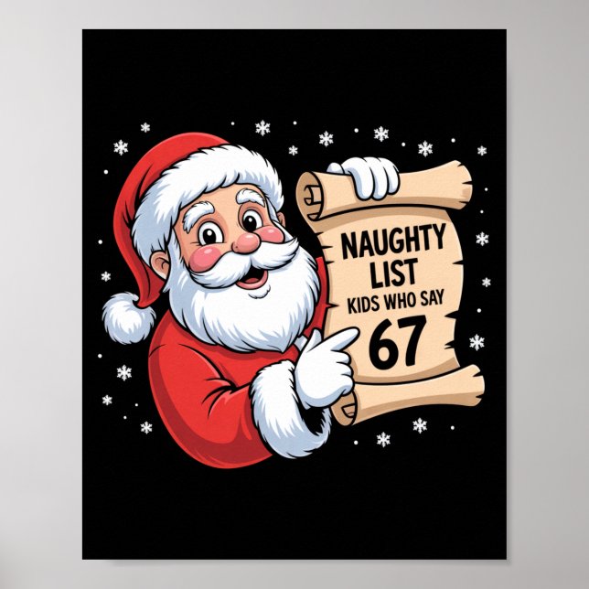 Naughty List Kids Who Say 67 Funny Meme 6 7 Christ Poster (Front)