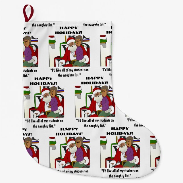 Naughty List Large Christmas Stocking (Front)