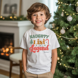 Naughty List Legend Kids’ Retro Christmas Tri-Blend Shirt