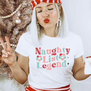 Naughty List Legend Retro Funny Christmas T-Shirt