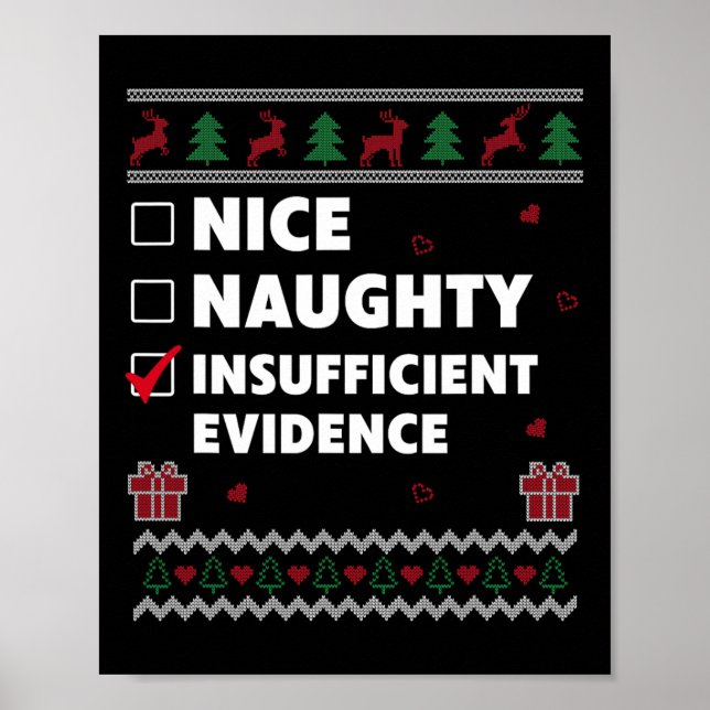Naughty List Ugly Christmas Design Insufficient Ev Poster (Front)