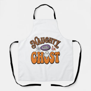 Naughty Little Ghost Vintage Halloween Shirt Desig Apron