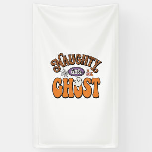 Naughty Little Ghost Vintage Halloween Shirt Desig Banner