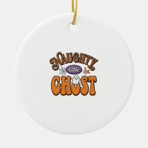 Naughty Little Ghost Vintage Halloween Shirt Desig Ceramic Tree Decoration