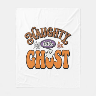 Naughty Little Ghost Vintage Halloween Shirt Desig Fleece Blanket