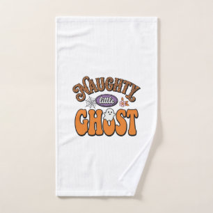 Naughty Little Ghost Vintage Halloween Shirt Desig Hand Towel
