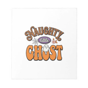 Naughty Little Ghost Vintage Halloween Shirt Desig Notepad
