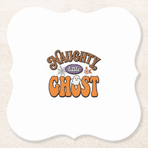 Naughty Little Ghost Vintage Halloween Shirt Desig Paper Coaster