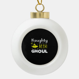 Naughty Little Ghoul Ceramic Ball Christmas Ornament