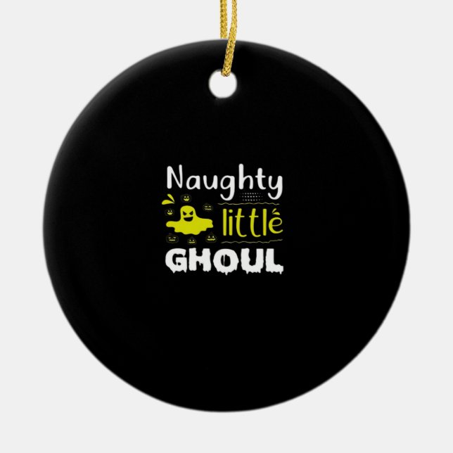 Naughty Little Ghoul Ceramic Tree Decoration (Front)