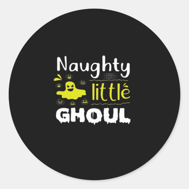 Naughty Little Ghoul Classic Round Sticker (Front)