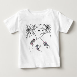 Naughty Little Mouse Funny Party - Cartoon Drawing Baby T-Shirt