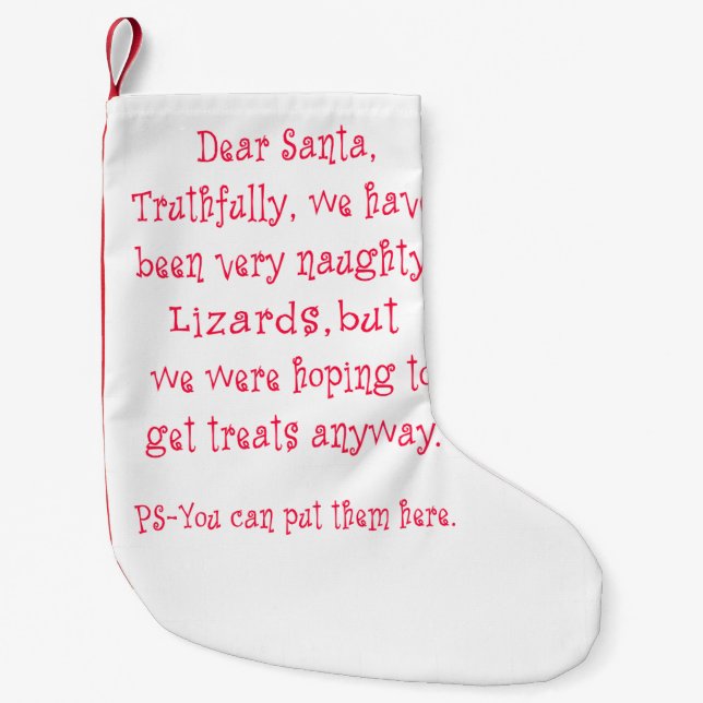 Naughty Lizards Small Christmas Stocking (Front)