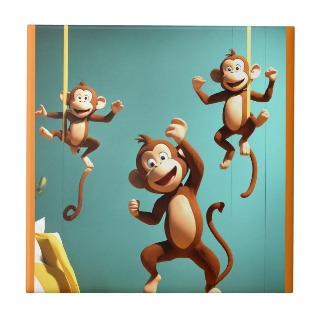naughty monkey family tile (Front)