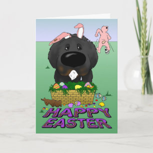 Naughty Newfie Happy Easter Holiday Card