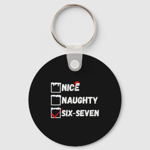 Naughty Nice 67 Christmas Checklist Fun Six Seven  Key Ring