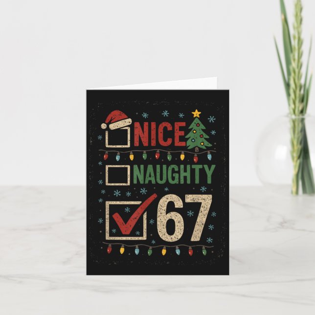 Naughty Nice 67 Christmas Humor  Card (Front)
