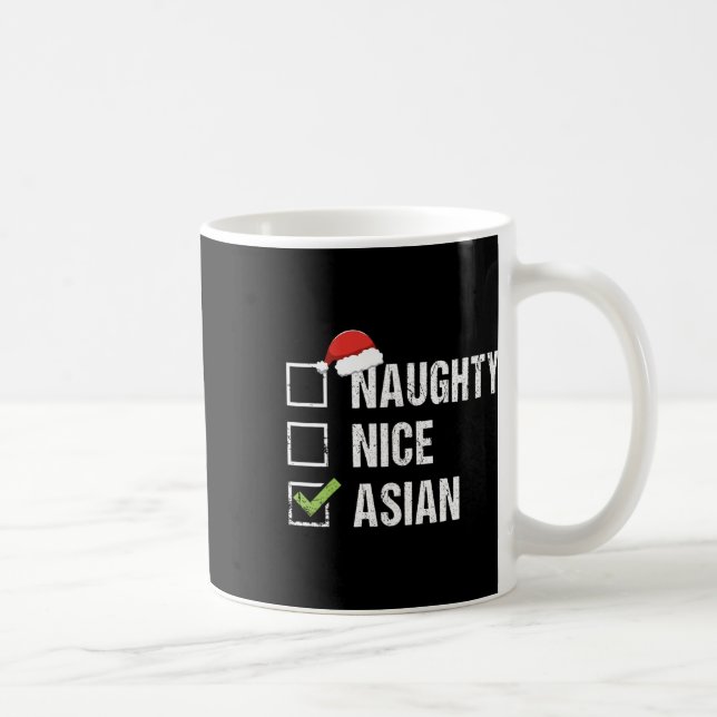 Naughty Nice Asian Asia Santa Hat Christmas Gift  Coffee Mug (Right)