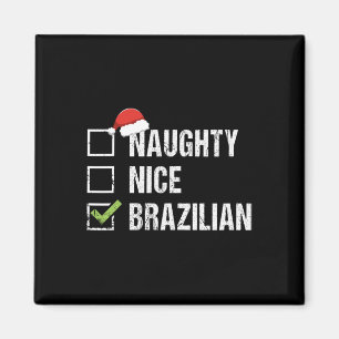 Naughty Nice Brazilian Brazil Santa Hat Christmas  Magnet