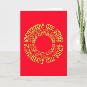 Naughty Nice Christmas December 25th Milk Cookies Holiday Card