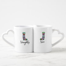 Naughty Nice Christmas Mugs Gift Set - Stockings