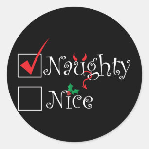 Naughty Nice Classic Round Sticker