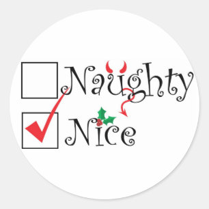 Naughty Nice Classic Round Sticker