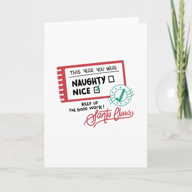 Naughty Nice Crad Christmas Card (Front)