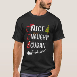 Naughty Nice Cuban Pyjamas Santa Claus T-Shirt