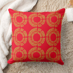Naughty Nice December 25th Milk and Cookies Cushion