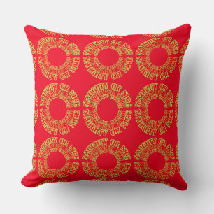 Naughty Nice December 25th Milk and Cookies Cushion