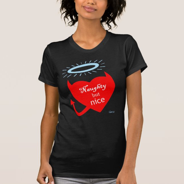 Naughty Nice Devil Angel Bachelorette Party  T-Shirt (Front)