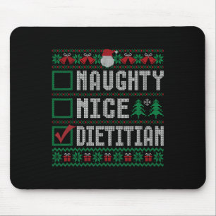 Naughty Nice Dietician Christmas List Holiday Seas Mouse Mat
