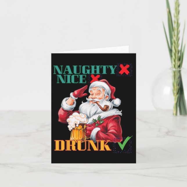 Naughty Nice Drunk  Card (Front)
