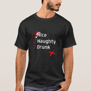 Naughty Nice Drunk Elf Family Christmas Party Paja T-Shirt